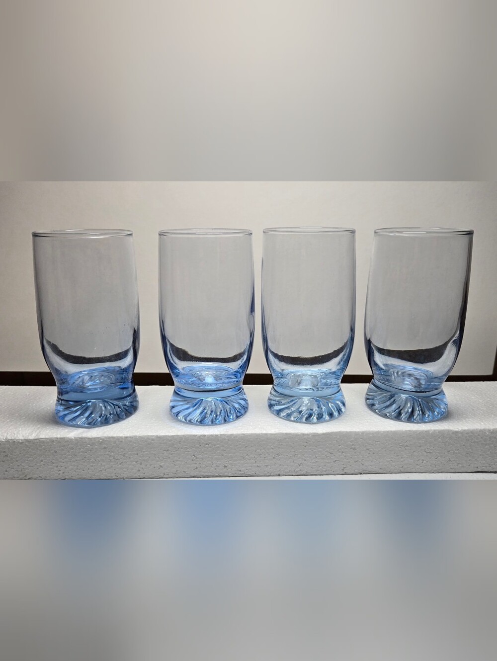 Vintage Cambridge Caprice Moonlight Blue Glass Tumblers Set of 4
